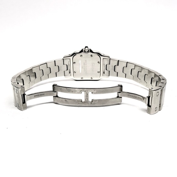 CARTIER Santos Galbee Quartz 24mm Steel 1.09TCW DIAMOND Watch NEW Model